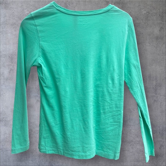 Vineyard Vines Teal Long Sleeve Tee with Pink Whale Women’s Size Medium - Picture 2 of 5